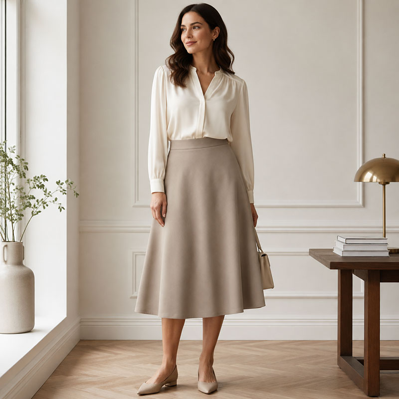Freya A-Line Midi Skirt